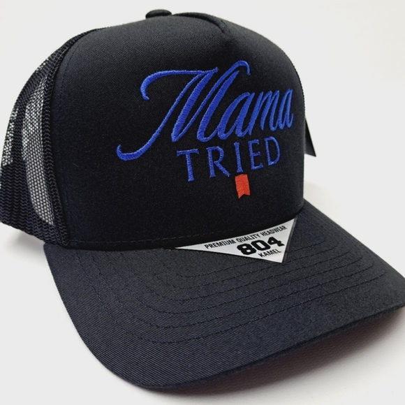 Mama Tried USA Embroidery Retro Vintage Style Trucker Cap Hat Funny Gift Gag Cap - Picture 3 of 15